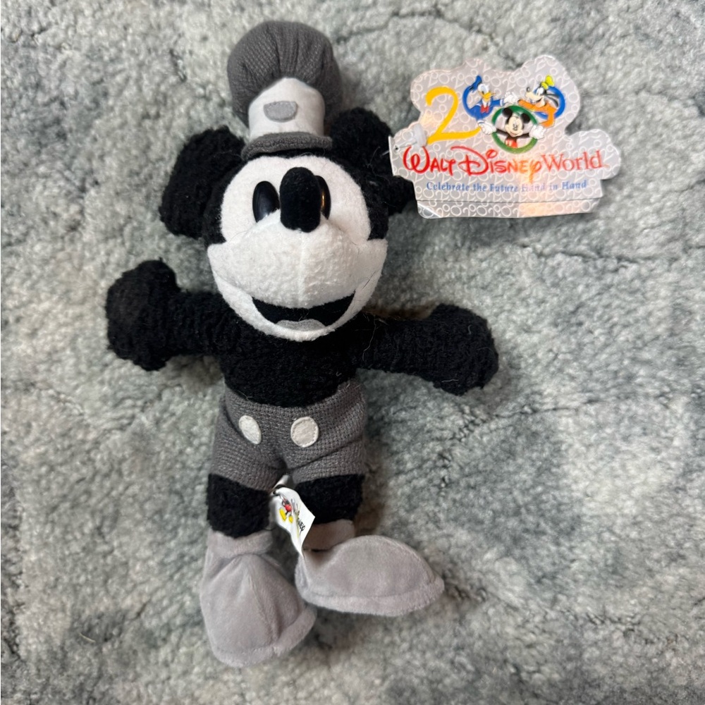 Steamboat Willie Millenium Edition Disney Black and Gray Mickey Mouse Plush Toy